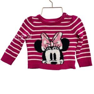 Disney Baby Gap Minnie Mouse Striped Cotton Knit Sweater 18-24 Months